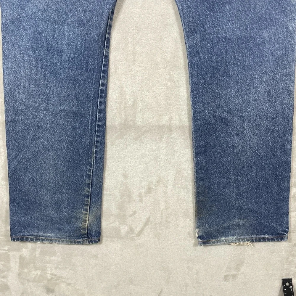 Vtg Y2K Levis 517 Jeans Mens 36x34 Whisker Fade Distressed Mid Wash Bootcut